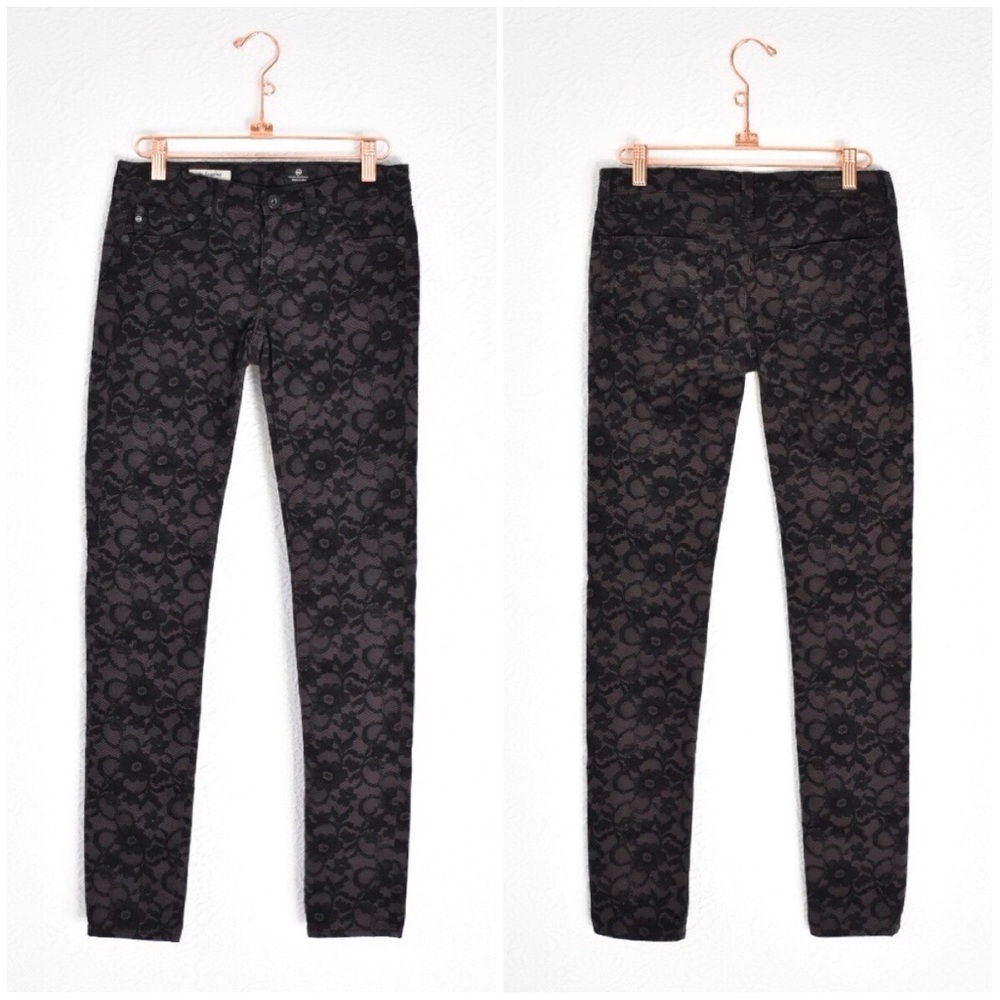 AG Adriano Goldschmied The Legging Super Skinny Velvet Lace